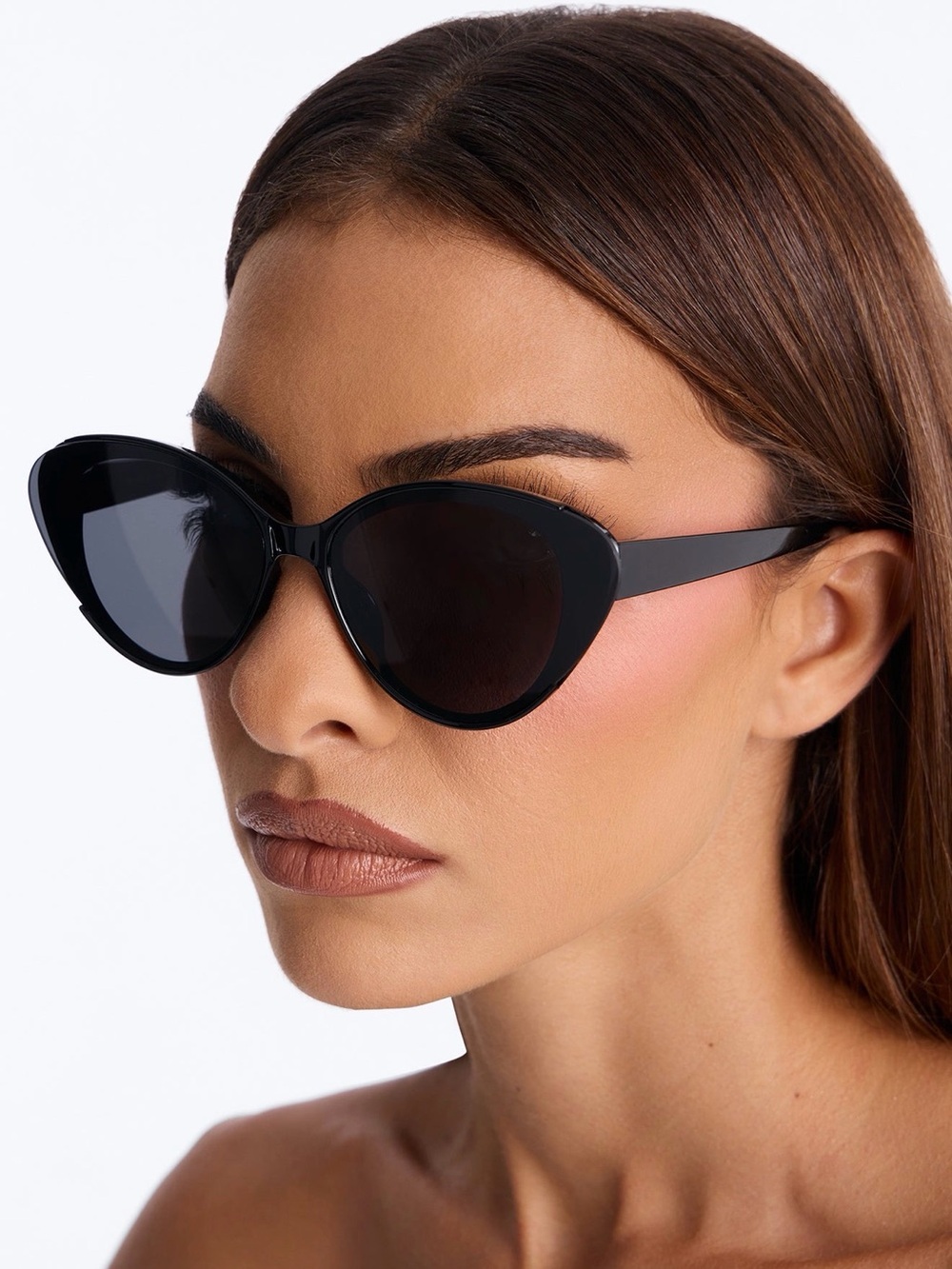 Fashion Nova Black Cat-Eye Sunglasses - Picture 2 of 4